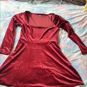 Elegant Red Velvet Dress